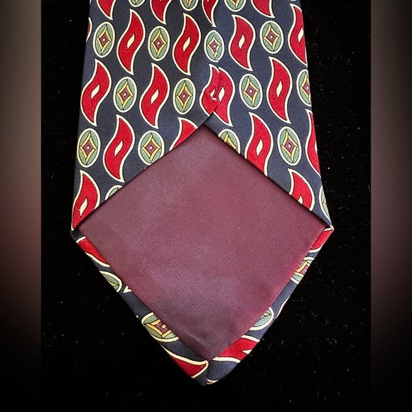 Jean de Lise Navy Blue Silk Tie - Picture 4 of 7